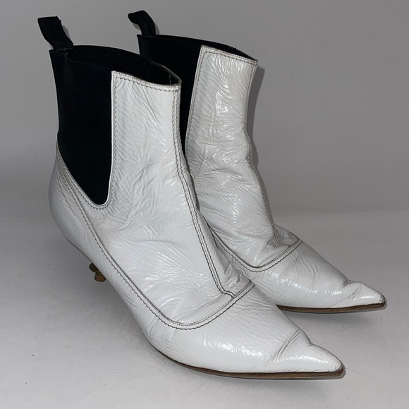 Vivienne Westwood ORB HELLS Boots IN WHITE LEATHER PATENT IT38 - used - no box - Picture 4 of 11